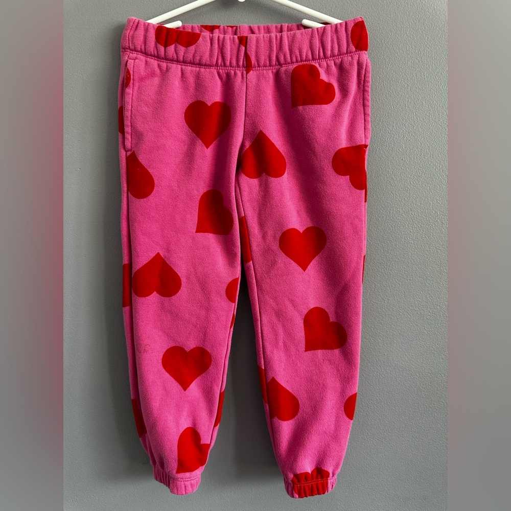 Cat & Jack Pink With Red Hearts Sweatpants